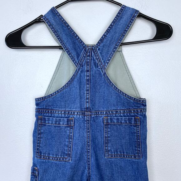Roots 73 Denim Overalls Snap Closure Cargo Jean 100% Cotton Utility Size 12M-18M - Picture 5 of 9
